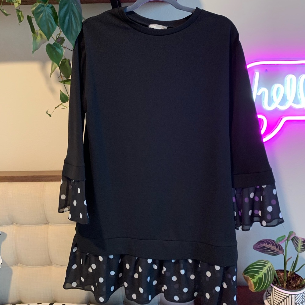 ASOS black and polka dot dress